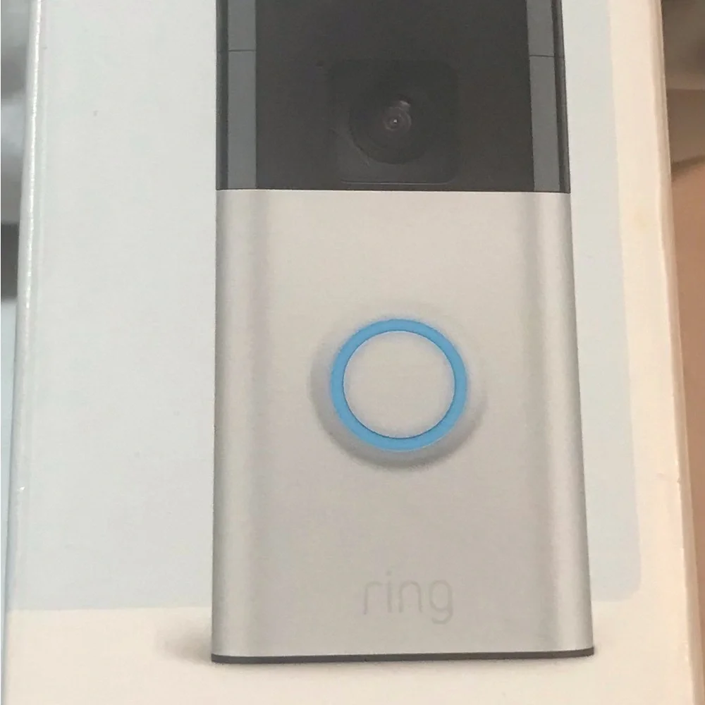 Ring Video Doorbell in Silver with Blue Ring Button